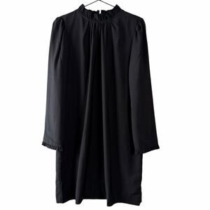 J. Crew Black Dress Ruffle High Neck Long Sleeve Work Office Career Womens Sz 6